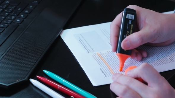 Businessman Male Hands Writing Graphics On Paper