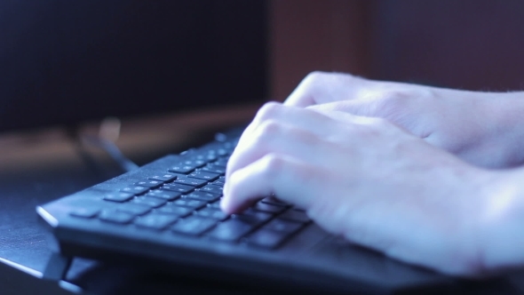 Businesman Typing On Keyboard