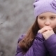 Girl Warm Palms Winter Outdoor - VideoHive Item for Sale