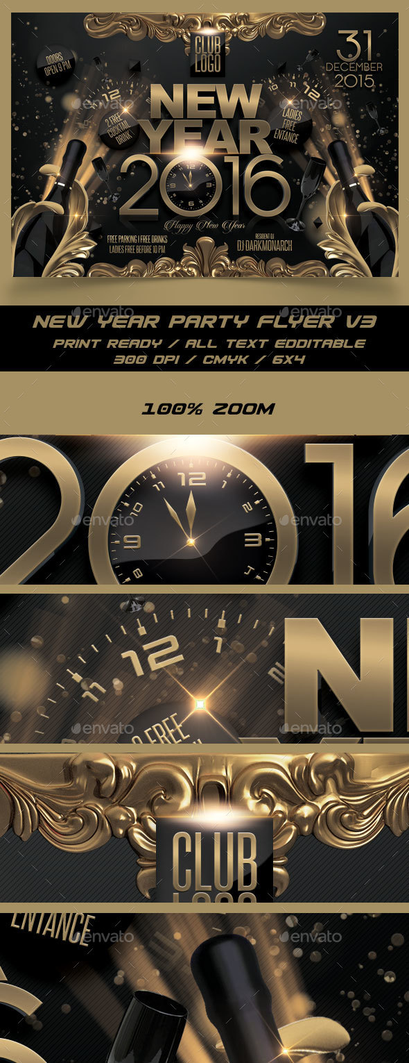 New Year Party Flyer V3 - Events Flyers