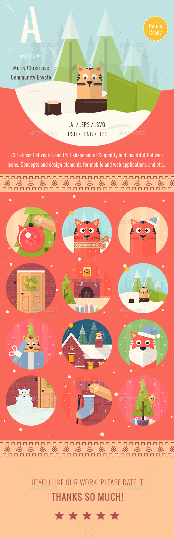 Christmas Illustrated Flat Icons - Icons