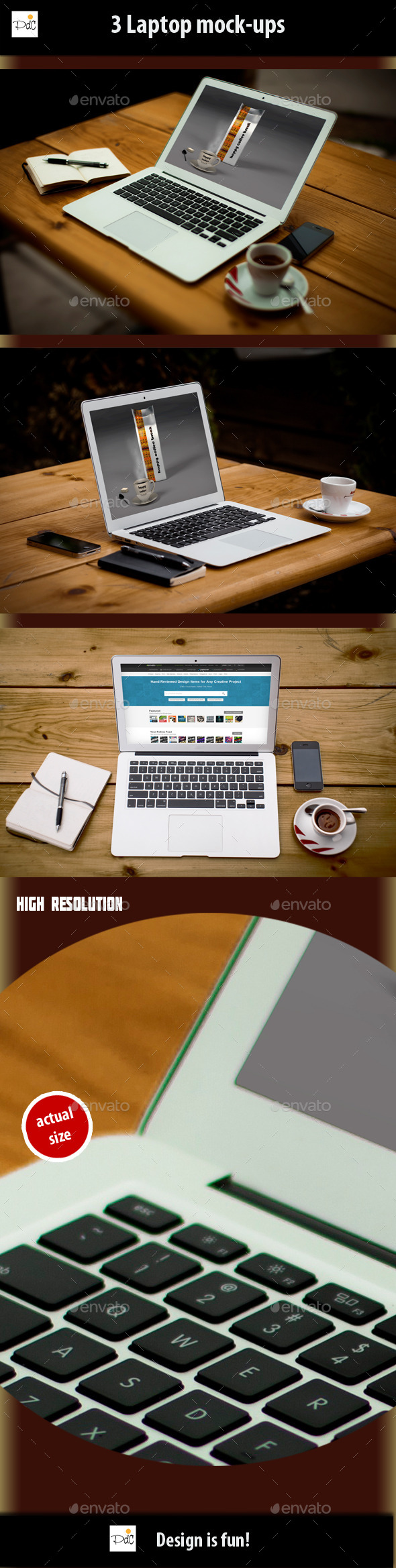 3 Laptop Mock-ups - Laptop Displays