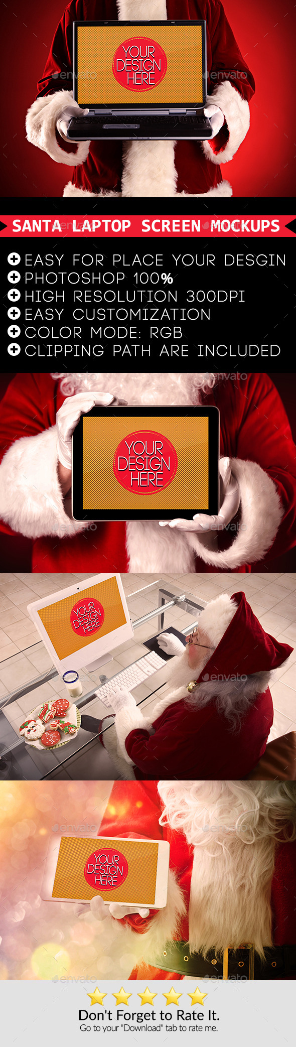 Santa Laptop Screen mockups - Laptop Displays