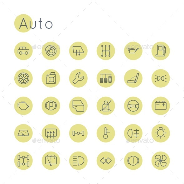 Vector Round Auto Icons - Miscellaneous Icons