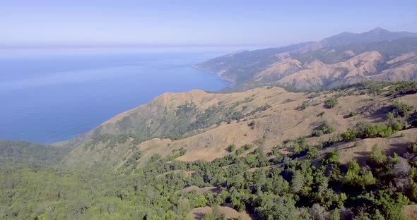 Aerial of Big Sur, California coastline. 