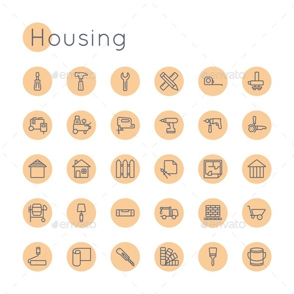 Vector Round Housing Icons - Miscellaneous Icons