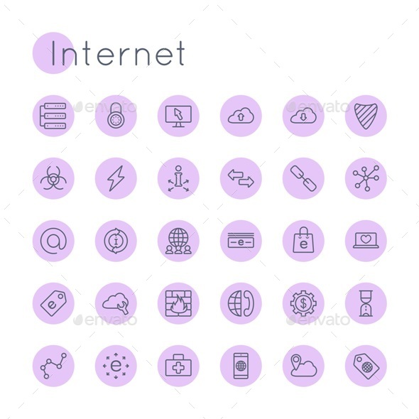 Vector Round Internet Icons - Web Icons