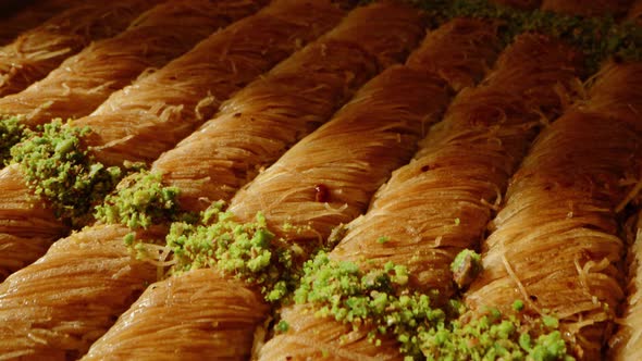 Baklava Traditional Turkish Dessert Served on a Tray