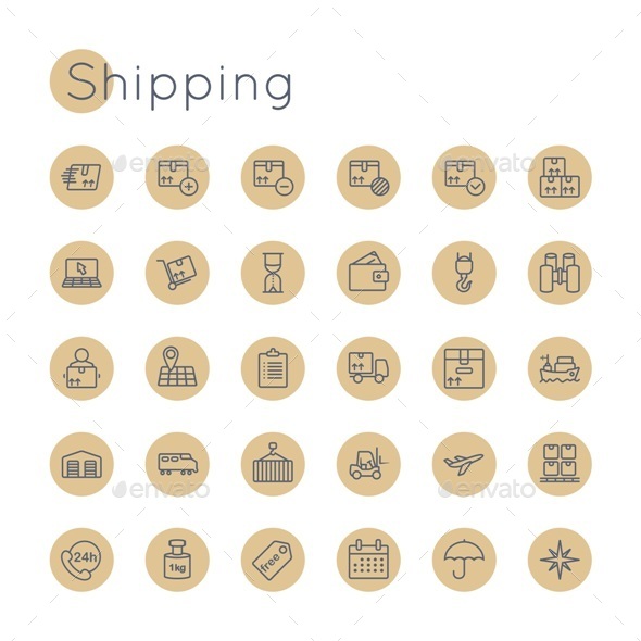 Vector Round Shipping Icons - Miscellaneous Icons