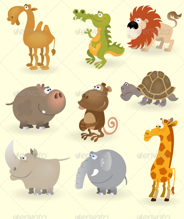 Wild animals set (Africa) - Animals Characters