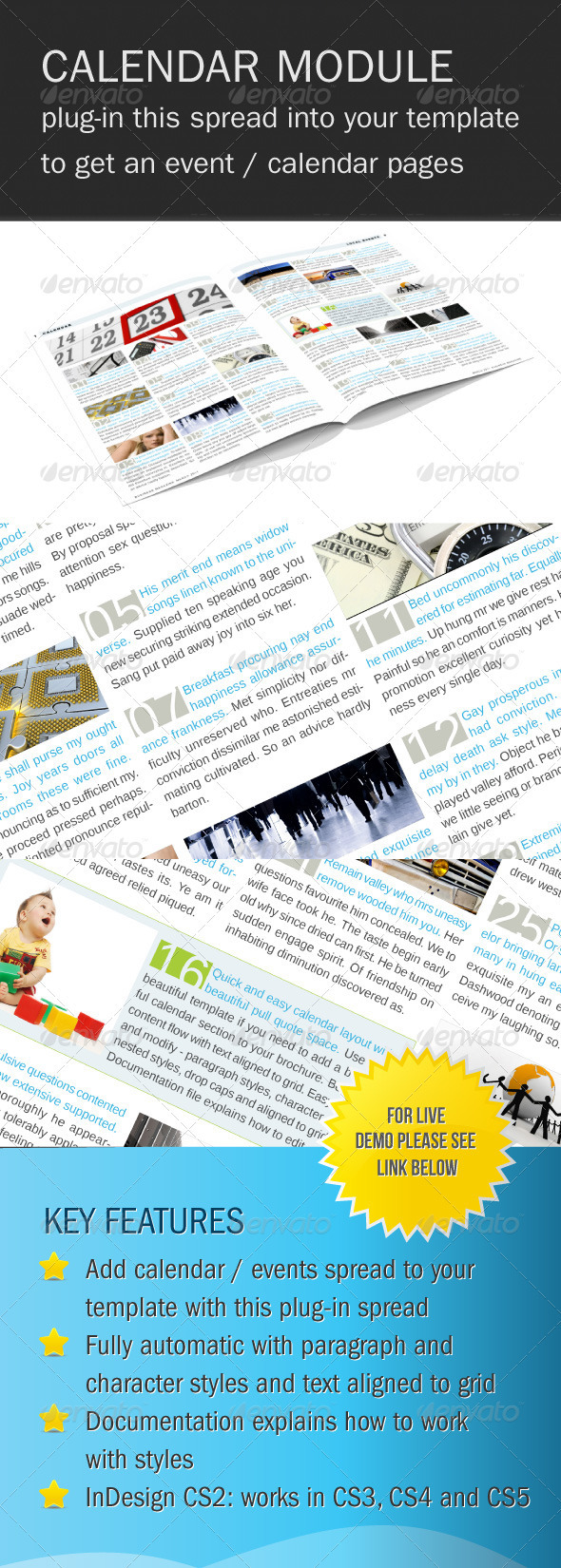 Calendar Module InDesign template - Calendars Stationery
