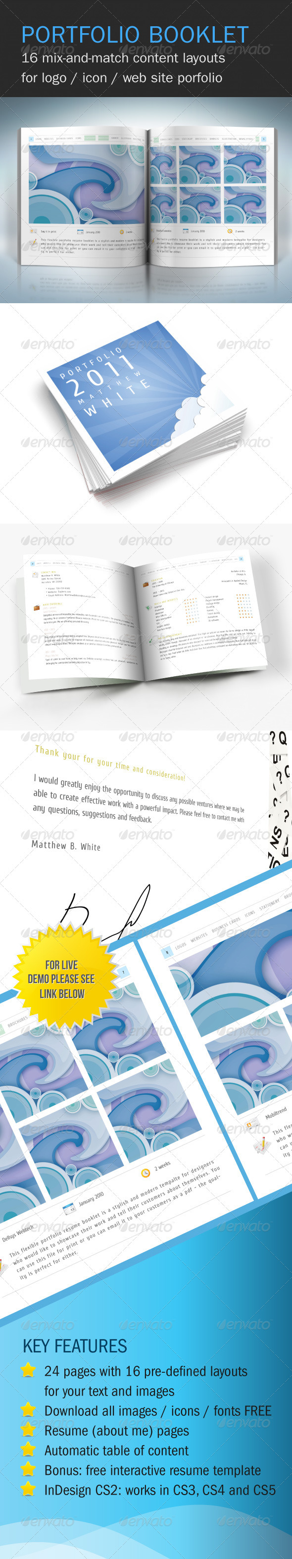 Flexible Portfolio Booklet with Resume - Portfolio Brochures