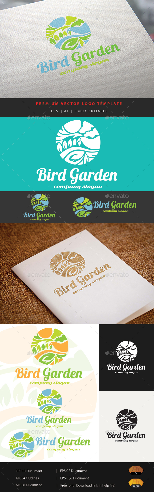Bird Garden - Animals Logo Templates