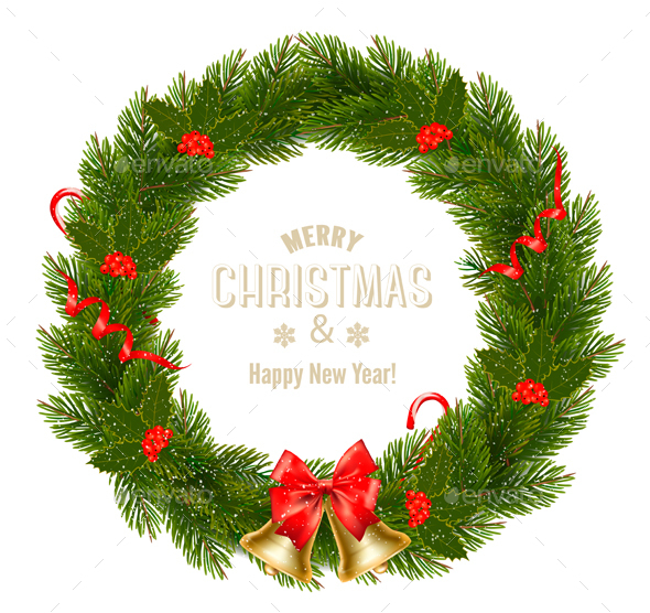 Gift Card With Christmas Wreath - Christmas Seasons/Holidays