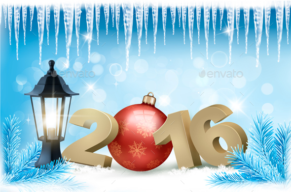 Happy New Year Background With 2016 - New Year Seasons/Holidays