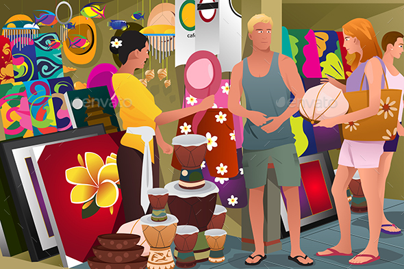 Tourist Buying Souvenir - Travel Conceptual