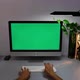 Computer Monitor With Green Screen Typing - VideoHive Item for Sale