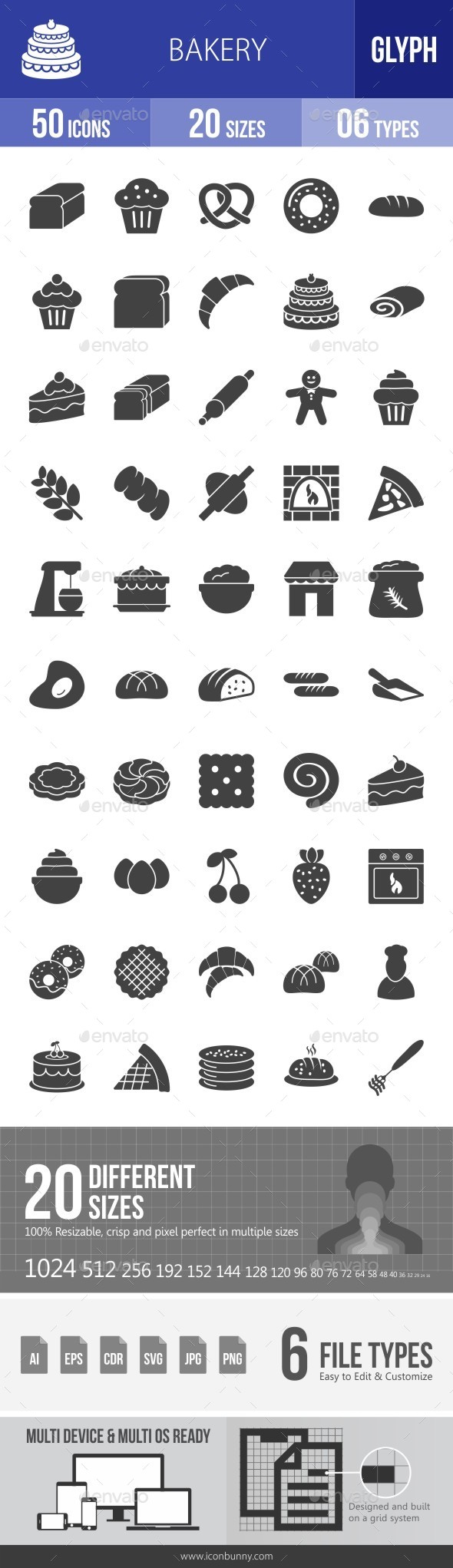 Bakery Glyph Icons - Icons