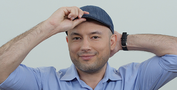 Smiling Man with Hat