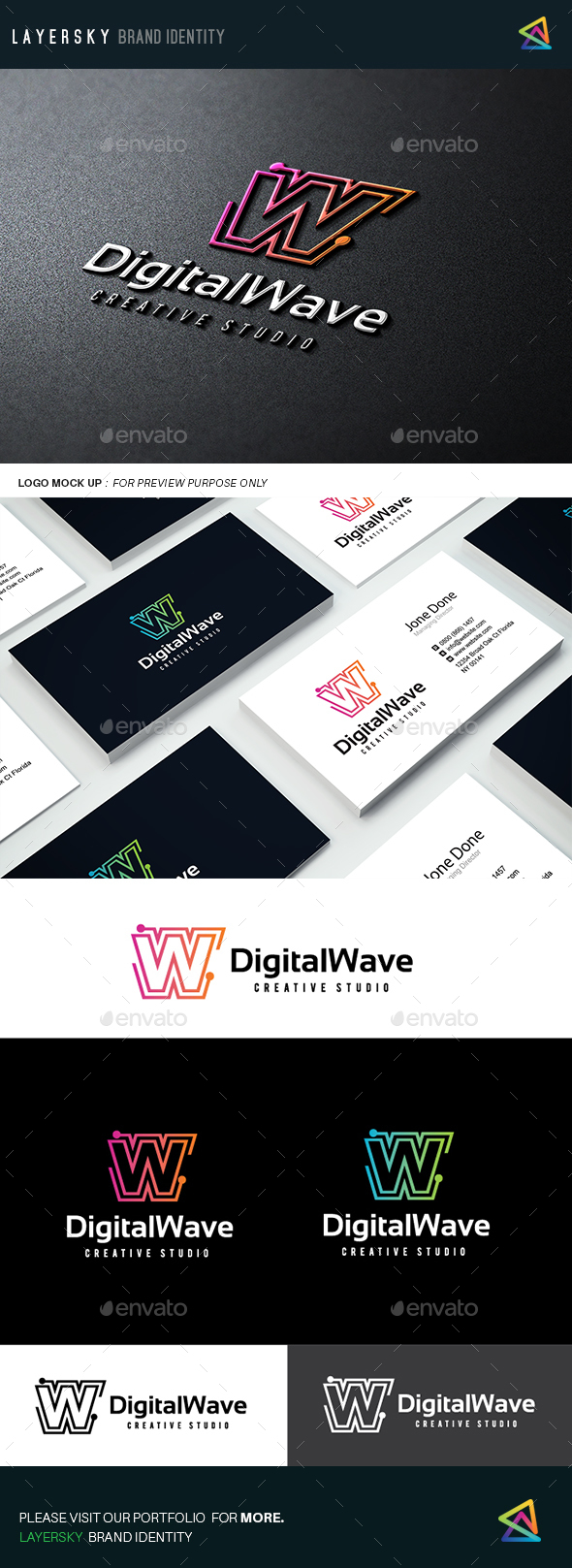 Digital Wave Logo - Letters Logo Templates