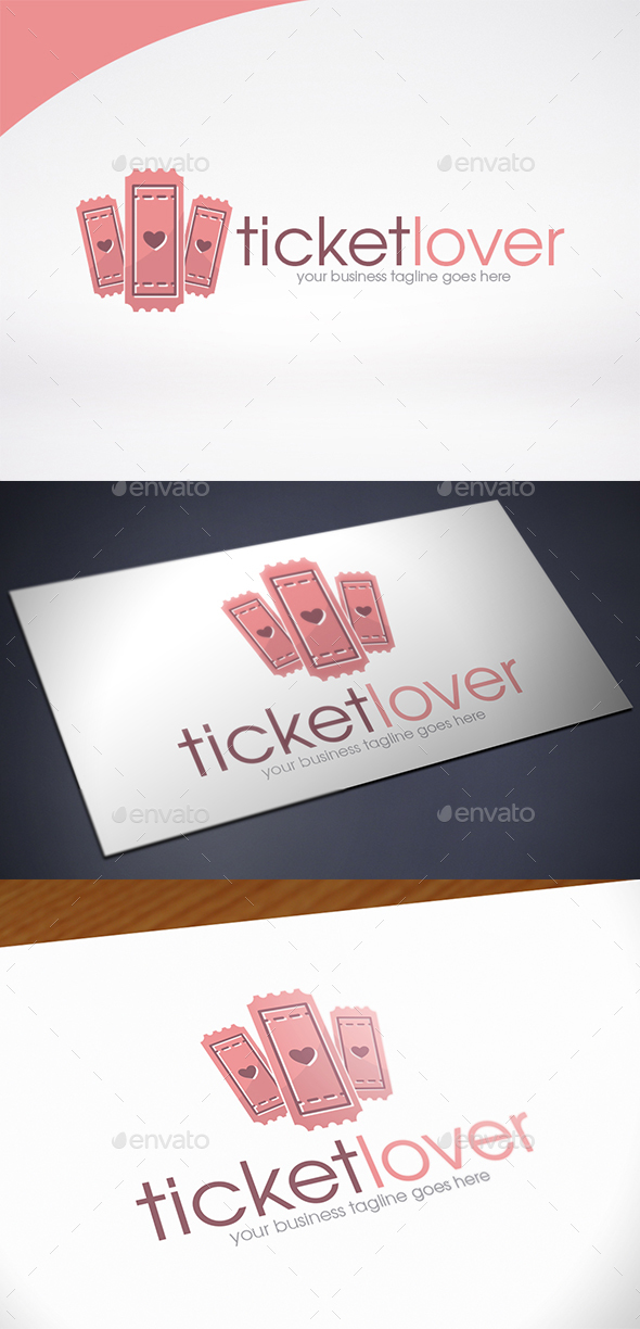 Ticket Love Logo Template - Objects Logo Templates