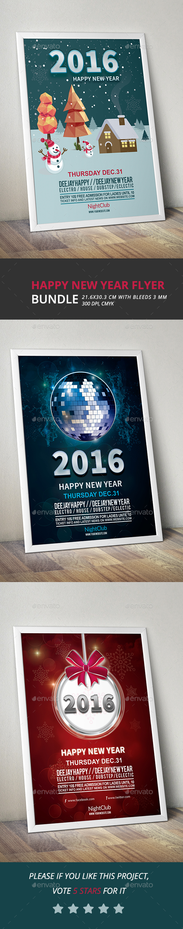 Happy New Year Flyers Bundle 2016 - Clubs & Parties Events