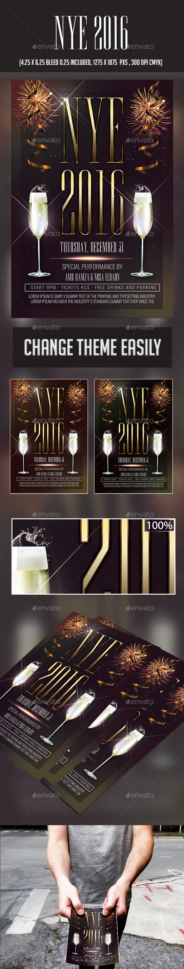 Minimal NYE Flyer Template - Holidays Events