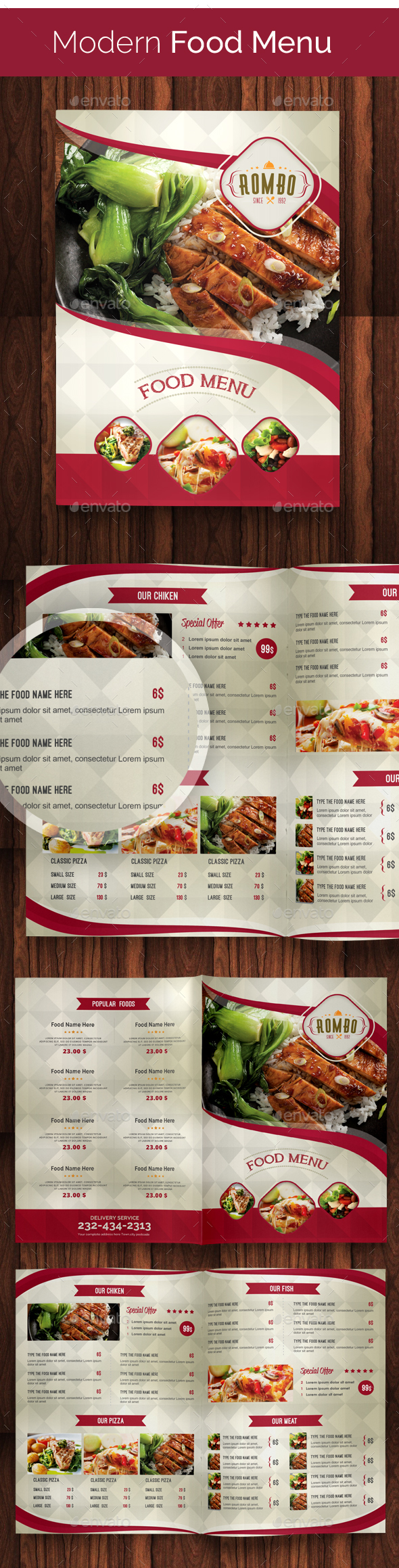 Modern Food Menu 02 - Food Menus Print Templates