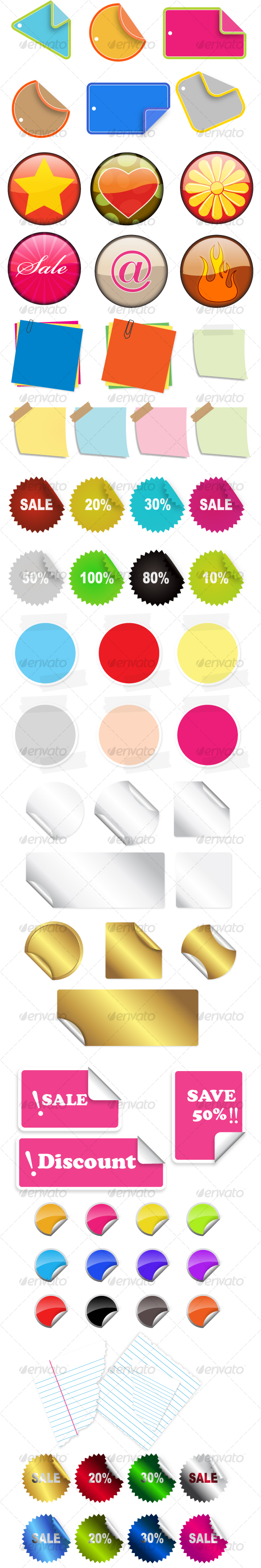 Vector Stickers and Badges - Miscellaneous Vectors