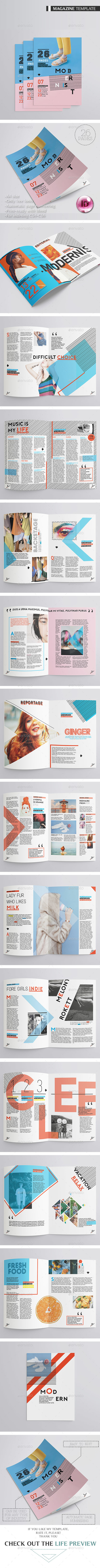 Modernist Magazine 26 pages - Magazines Print Templates