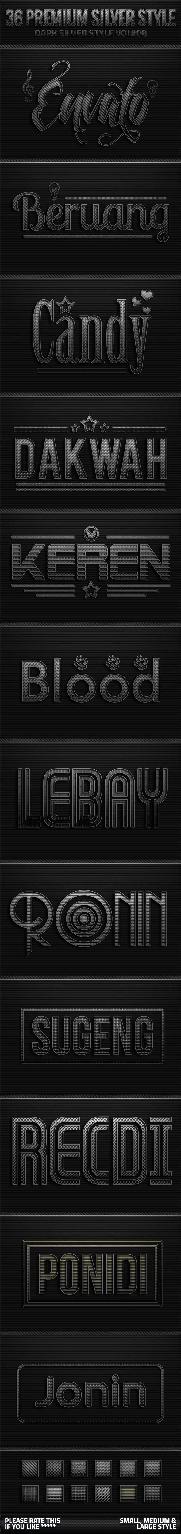 36 Dark Silver Style V08 - Text Effects Styles