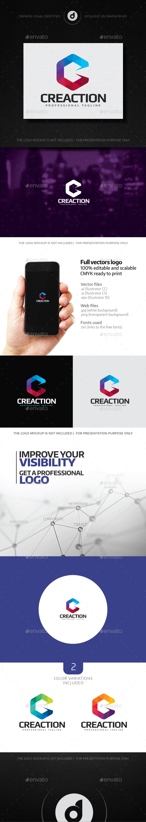 Creaction Logo - Letters Logo Templates
