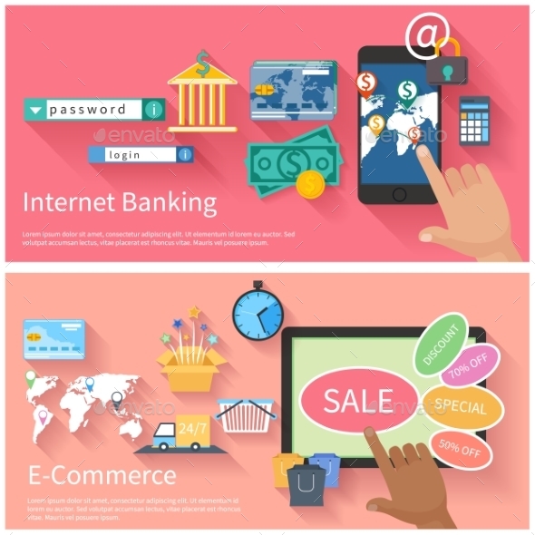 Internet Banking And E-commerce Concept - Concepts Business