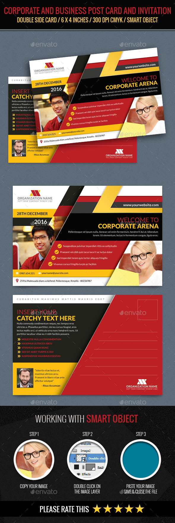Corporate and Business Post Card - Cards & Invites Print Templates