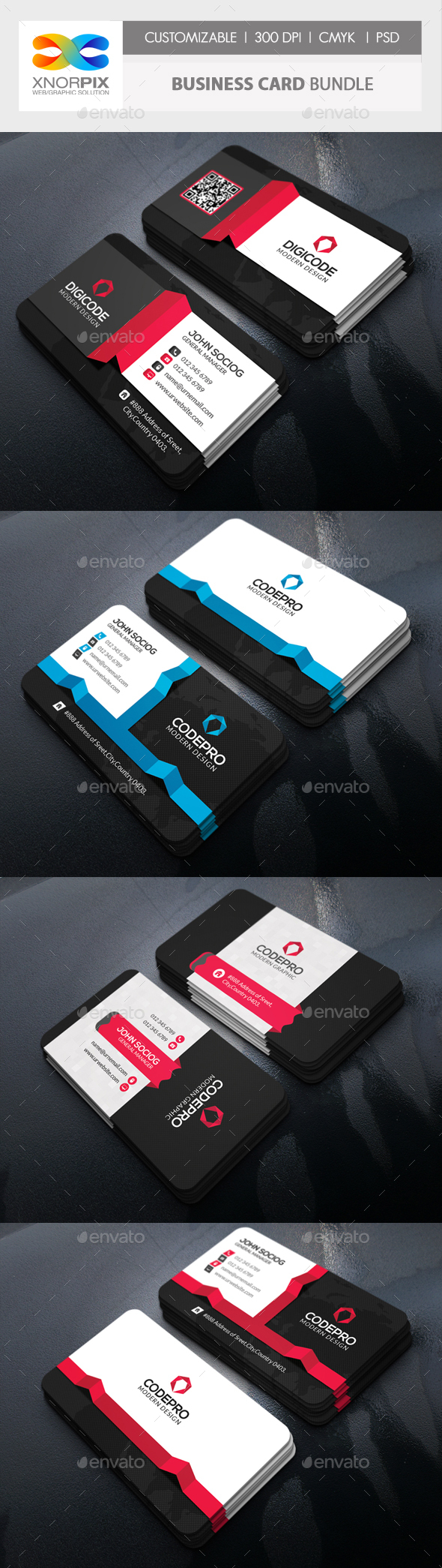 Business Card Bundle 3 in 1-Vol 65 - Corporate Business Cards