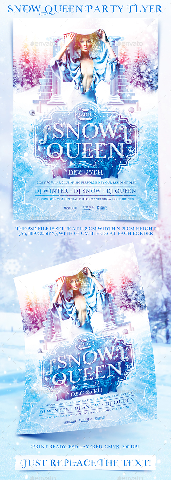 Snow Queen Party Flyer By 4ustudio