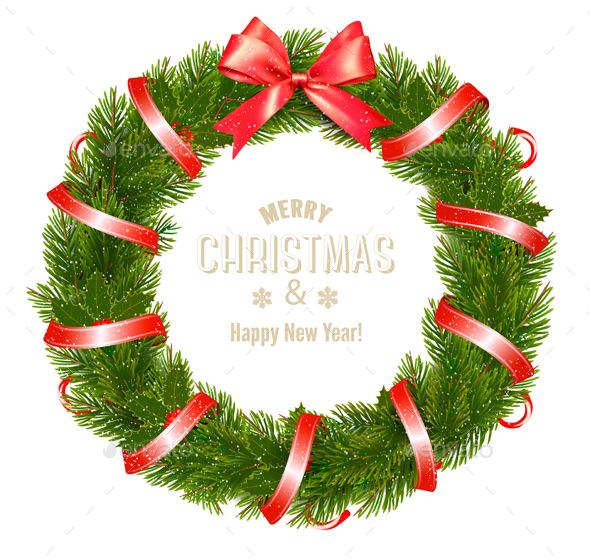 Gift Card with Christmas Wreath - Christmas Seasons/Holidays