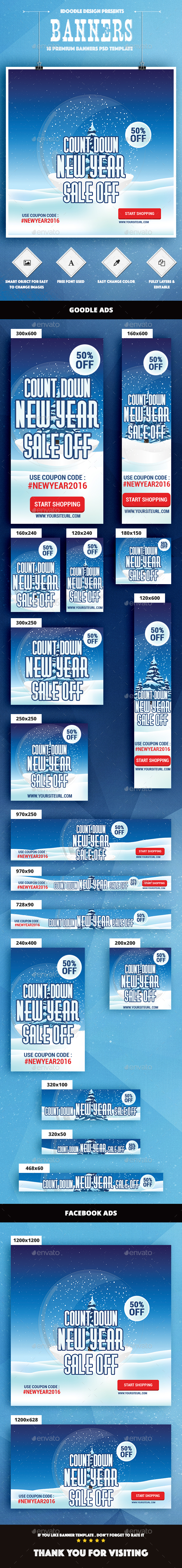 New Year Banners Ad - Banners & Ads Web Elements