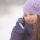Little Girl In Winter Talking On The Phone - VideoHive Item for Sale