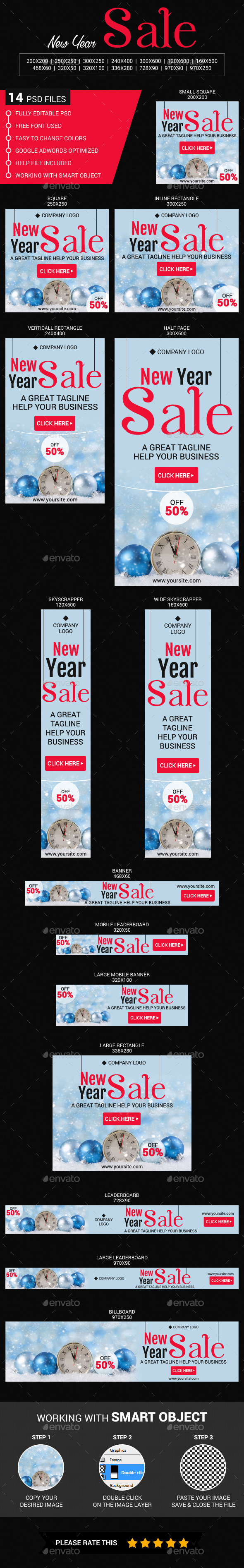 New Year Sale - Banners & Ads Web Elements