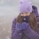 Little Girl Hat Catching Snowflakes In Winter Park - VideoHive Item for Sale