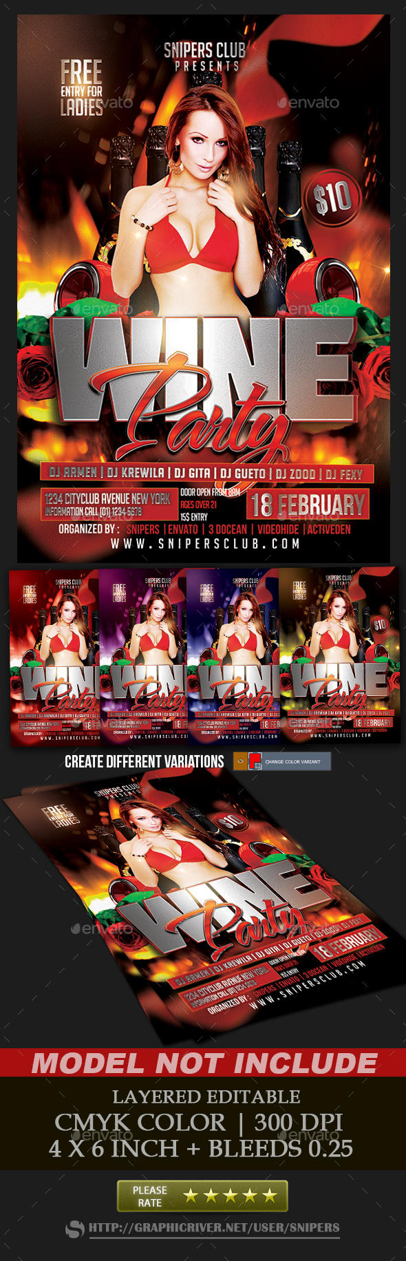 Wine Party - Events Flyers