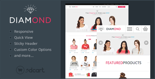 Diamond Responsive 3Dcart Theme - 3dcart eCommerce