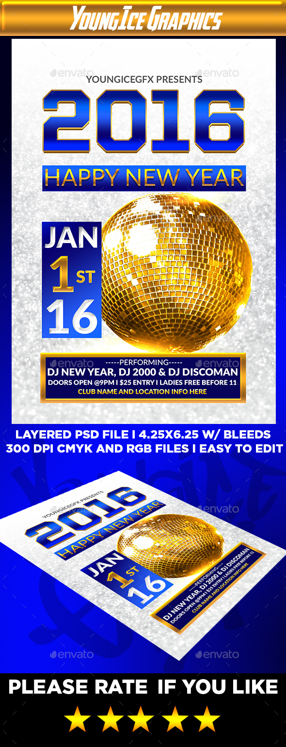 New Year Flyer Template - Clubs & Parties Events