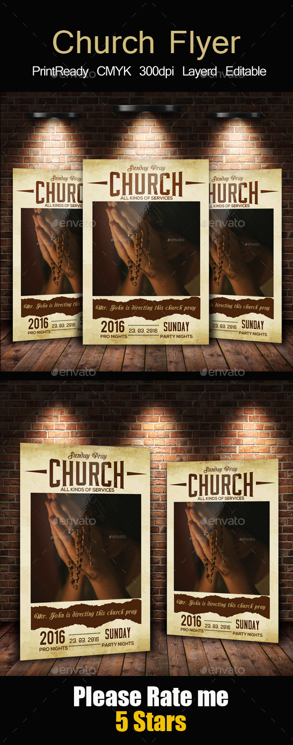 Church Pray Flyer Template - Church Flyers
