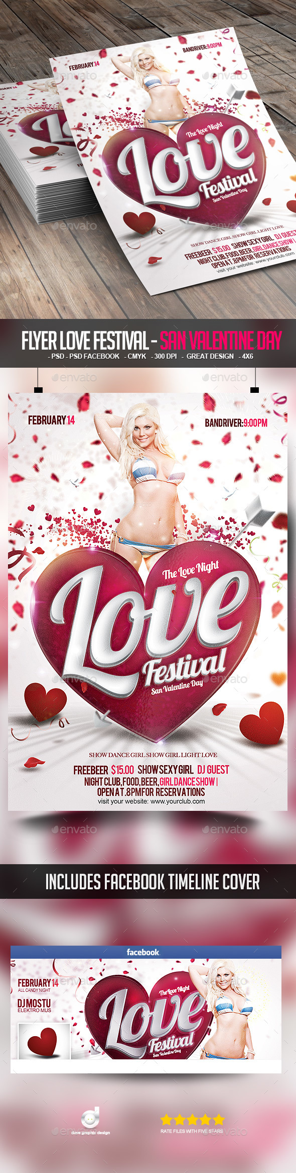 Flyer Love Festival - San Valentine Day - Events Flyers