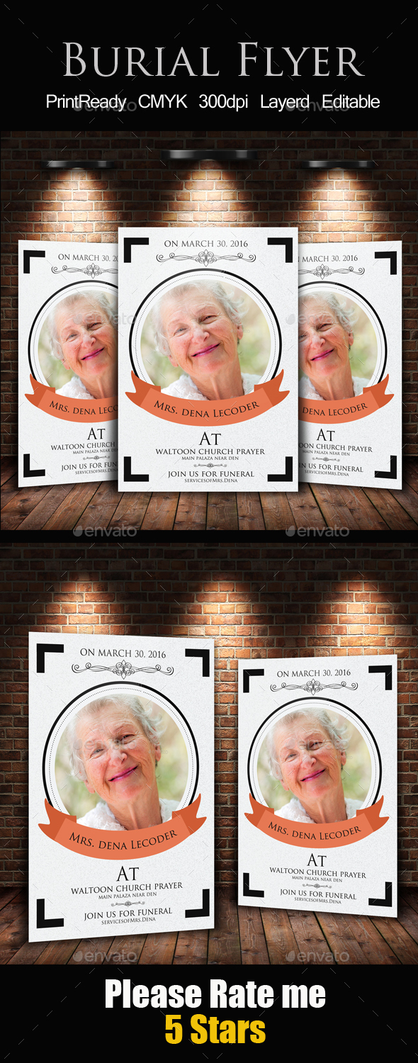 Burial Flyer Template - Church Flyers