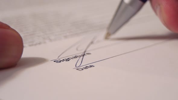 Signature On A Business Document