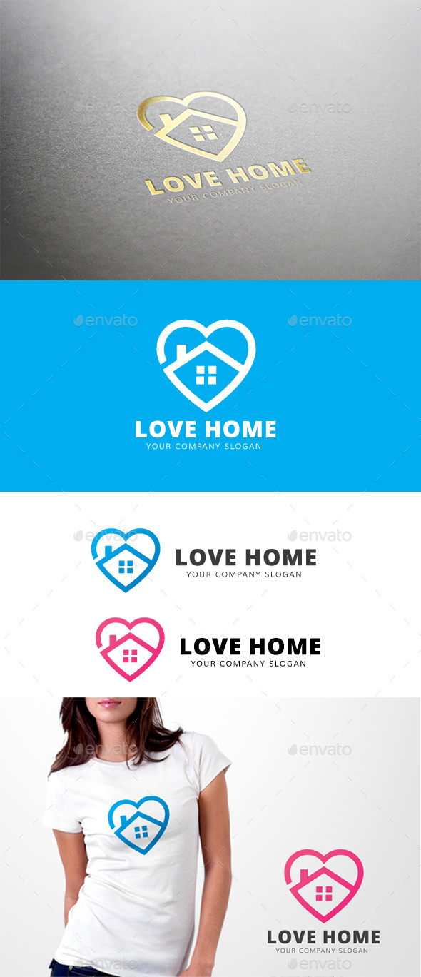 Love Home - Buildings Logo Templates