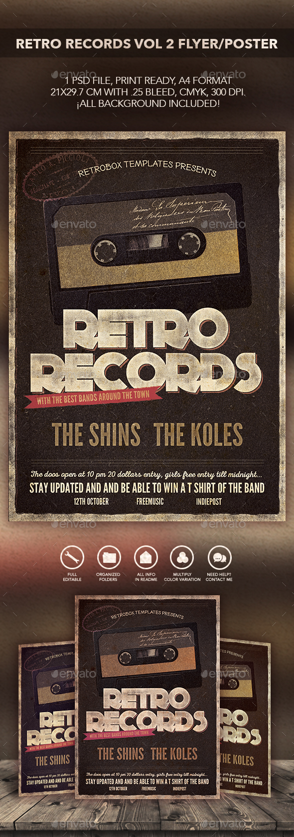 Retro Records Vol2 Flyer Poster